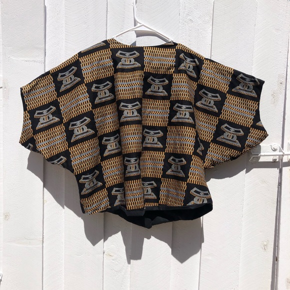 Vintage Gold & Black Boxy Cover Up - Picture 4 of 4